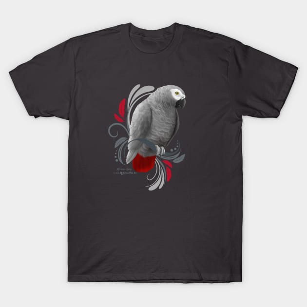 African Grey Parrot T-Shirt by Sylvanmistart